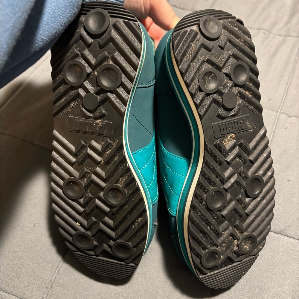 PUMA Roma Slim Stacked Green Platform Sneakers Womens Size 6 - Picture 3 of 9